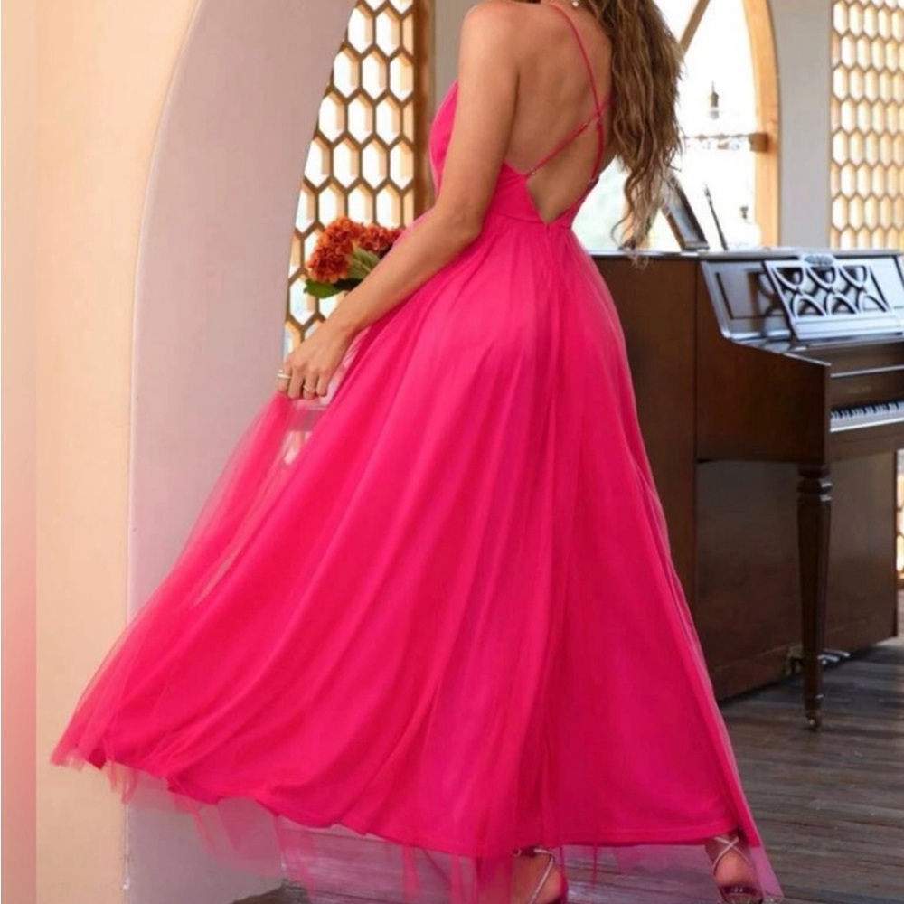Barbie pink dress with tulle skirt size L